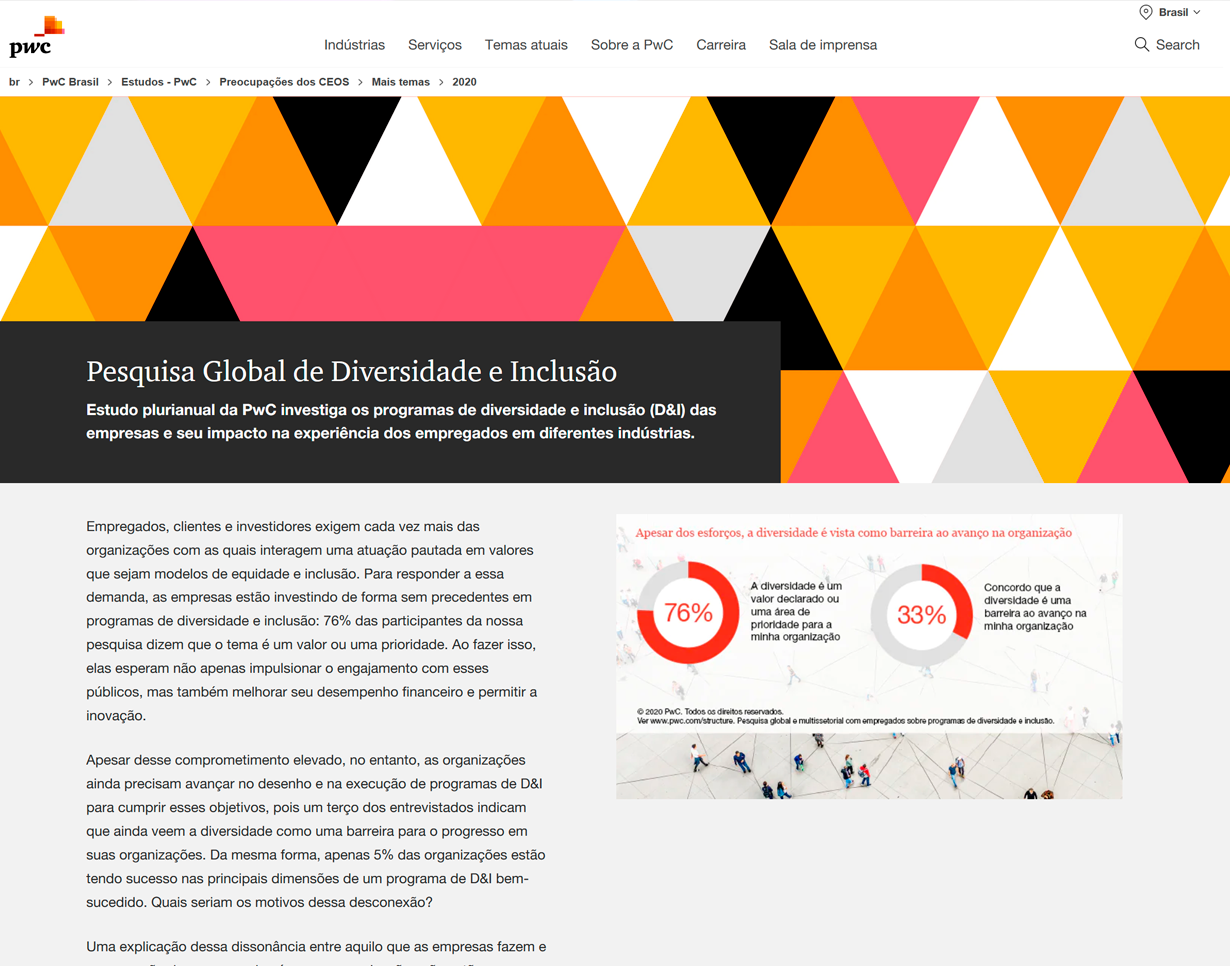 pesquisa global de diversidade e inclusão (estudo pwc) Pesquisa Global de Diversidade e Inclusão (Estudo PwC) Pesquisa Global de Diversidade e Inclusao Estudo PwC